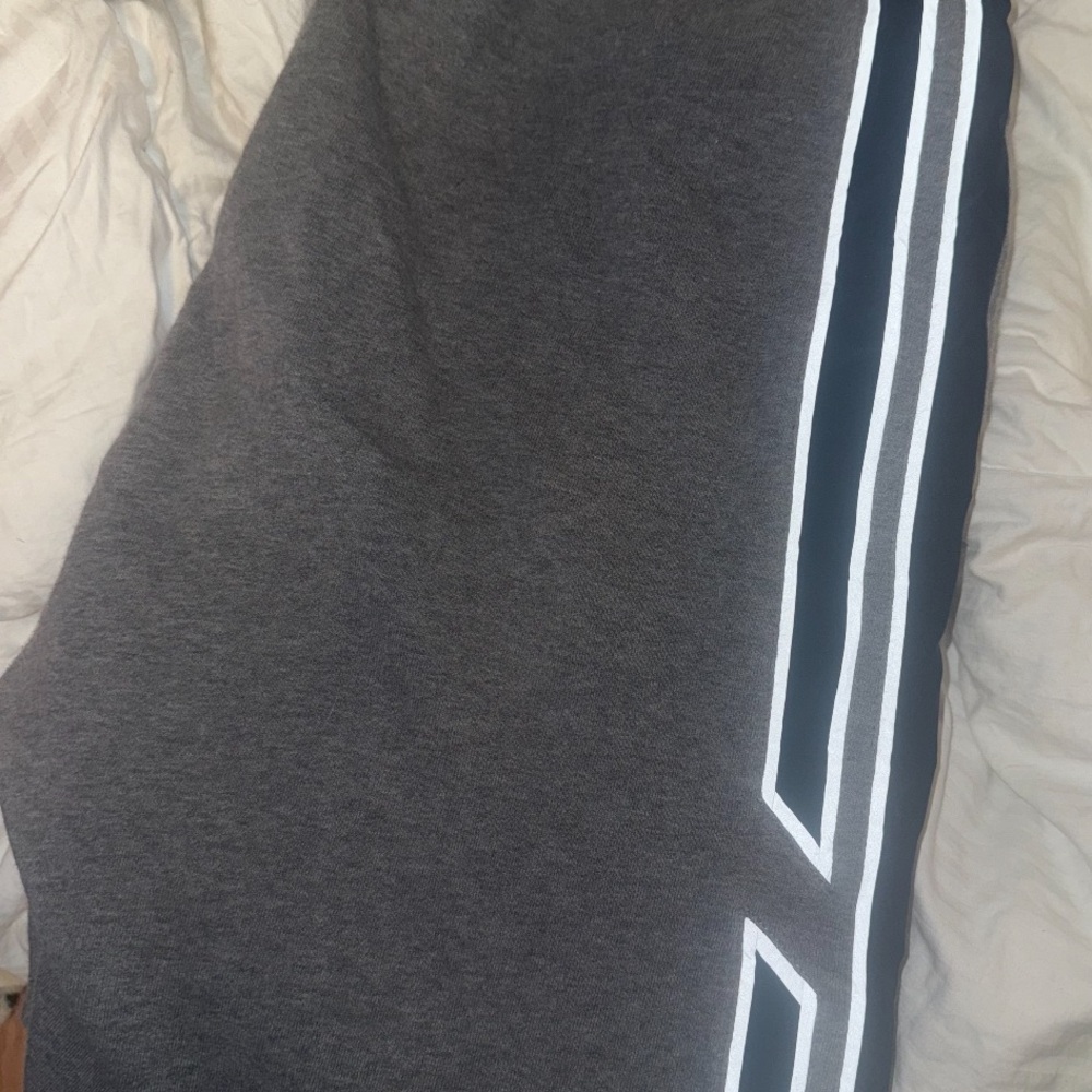 Hermes Gray Joggers with White and Black Stripes - Picture 2 of 7